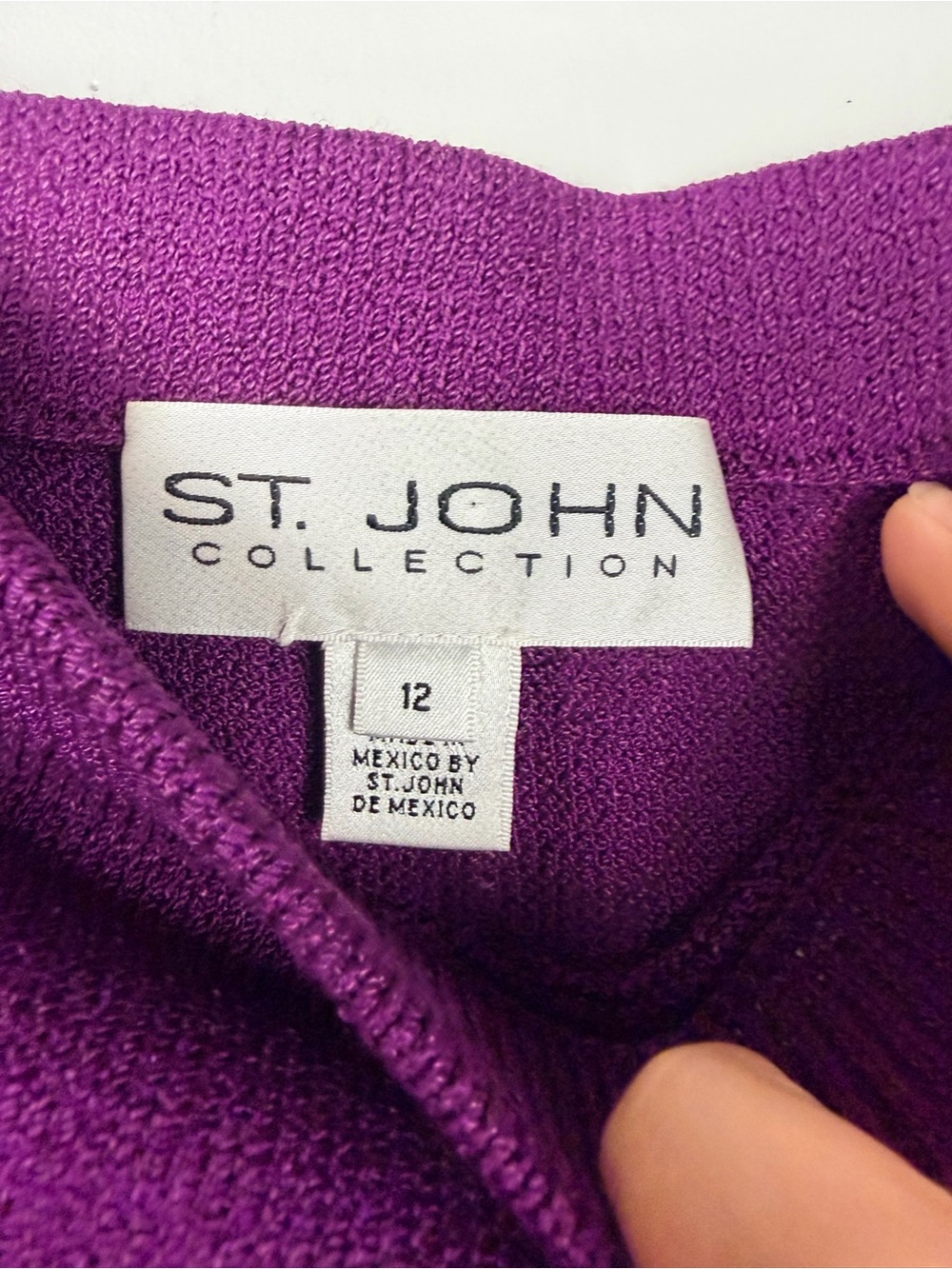 St. John Purple wool blend Santana knit skirt size 12 - Picture 2 of 6